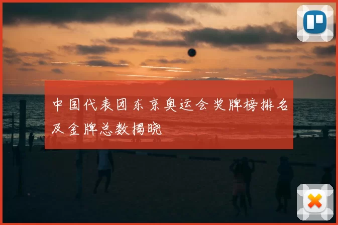 中国代表团东京奥运会奖牌榜排名及金牌总数揭晓